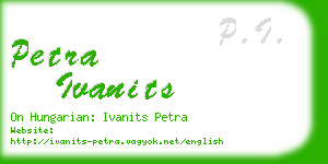 petra ivanits business card